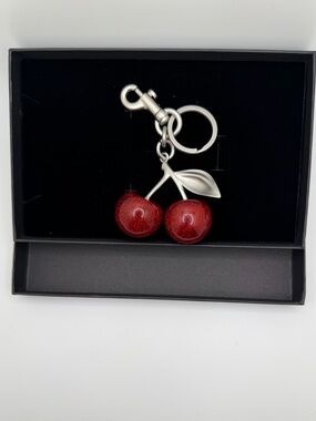 Red Cherry Keychain Stylish Women's Accessory for Keys or Handbags- Gift for Her